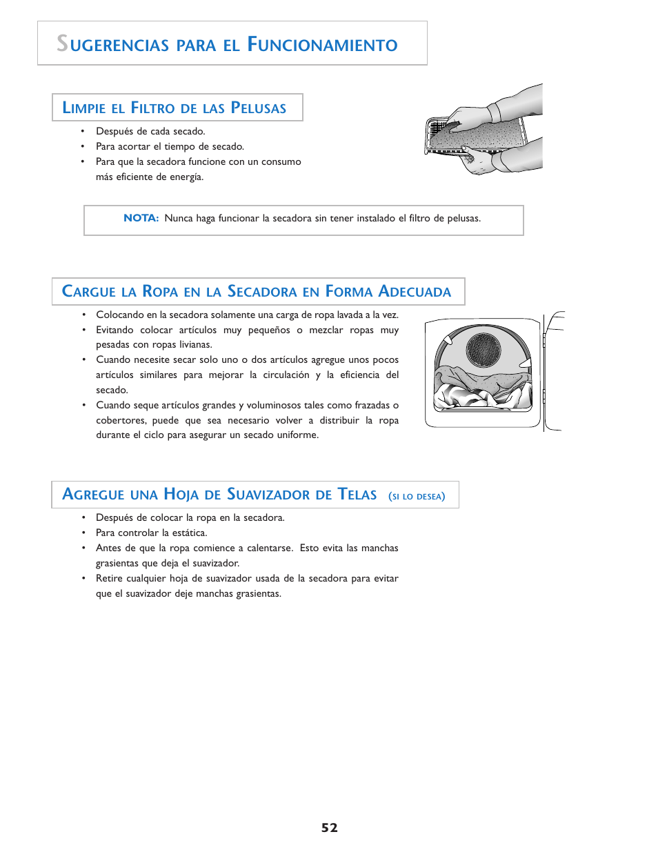 Ugerencias para el, Uncionamiento | Maytag MD75 User Manual | Page 53 / 72