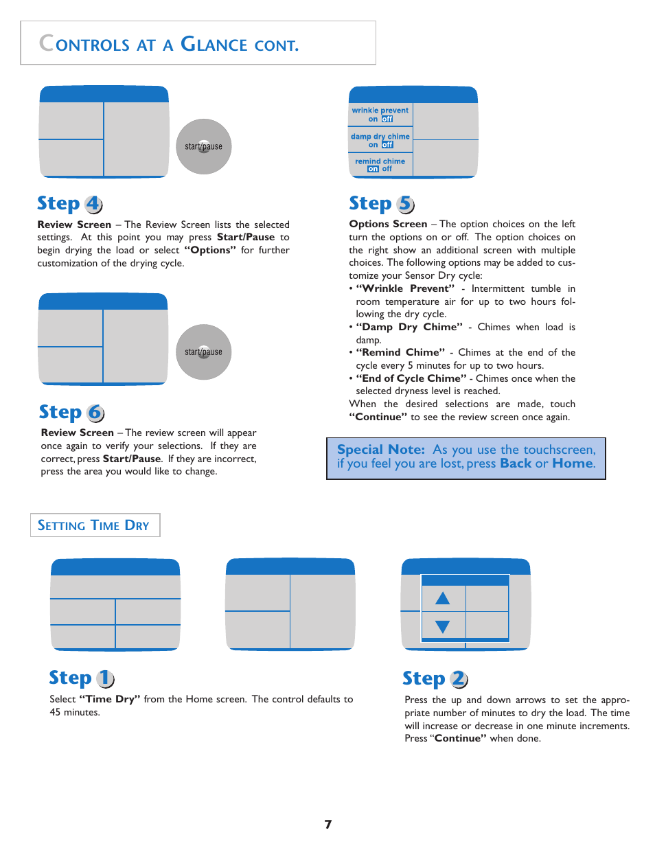 Step 1 step 2, Step 4 step 5, Step 6 | Ontrols at a, Lance, Cont | Maytag MD75 User Manual | Page 8 / 72