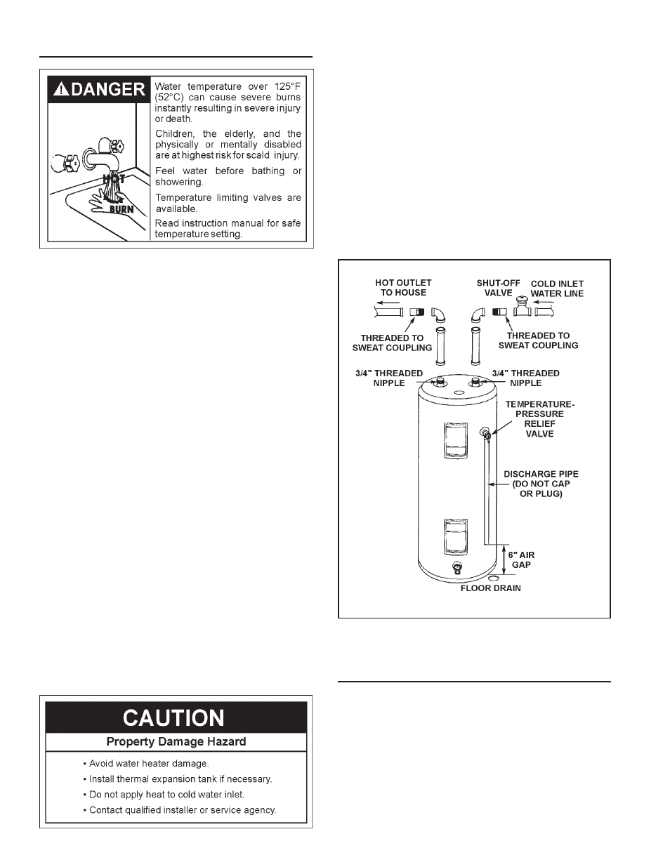 Water piping, T & p valve and pipe insulation | Maytag HRE11282T User Manual | Page 10 / 28