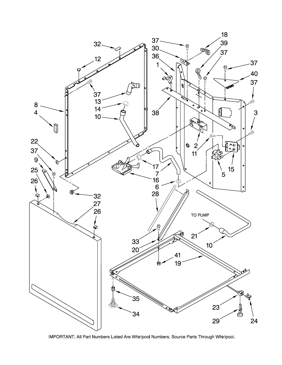 Washer cabinet, Washer cabinet parts | Maytag MET3800TW1 User Manual | Page 11 / 21