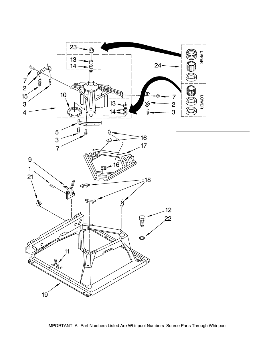 Machine base, Machine base parts | Maytag MET3800TW1 User Manual | Page 14 / 21