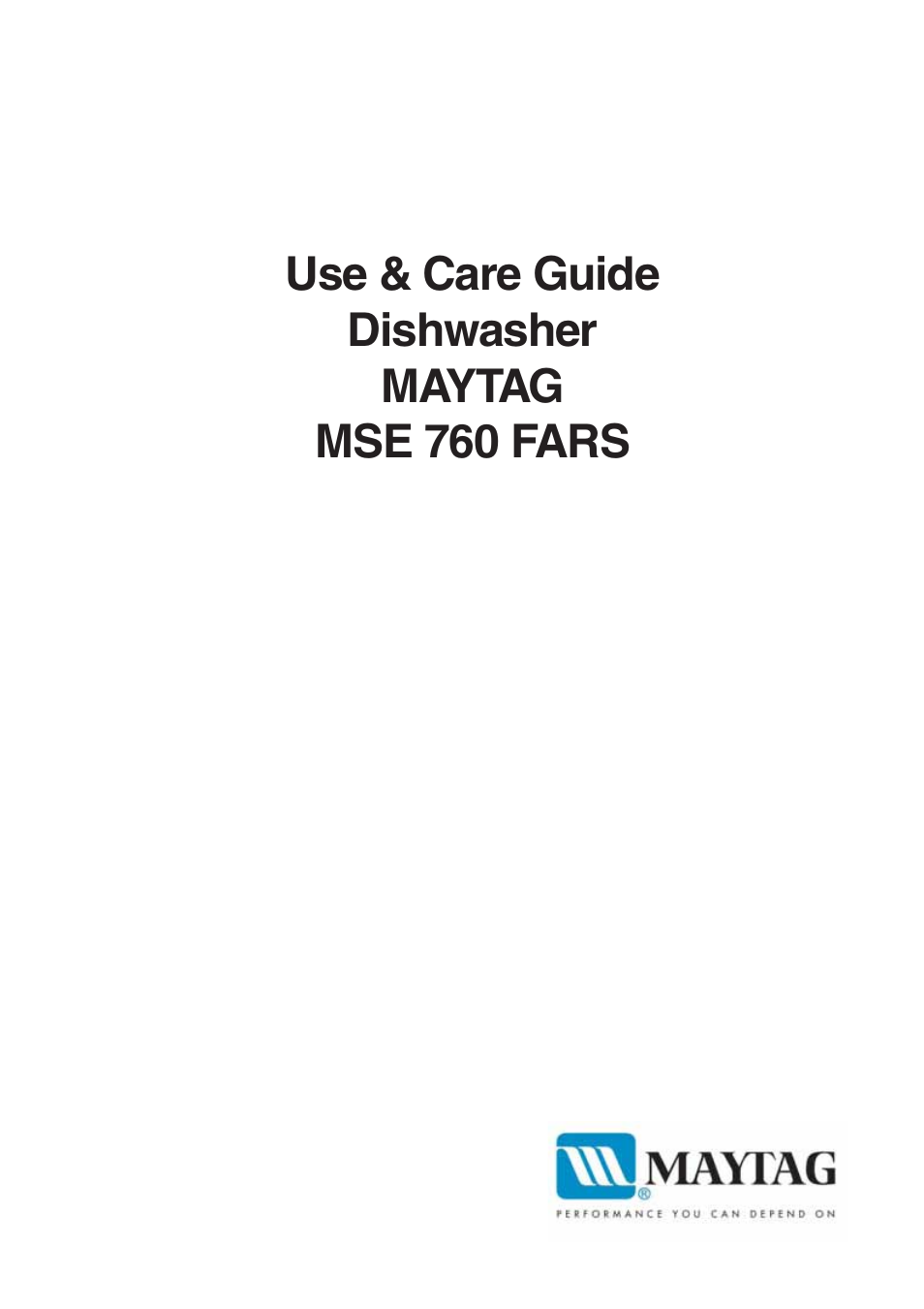 Maytag 760S User Manual | 40 pages