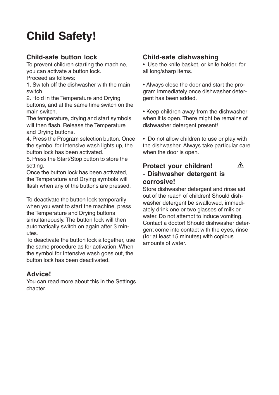 Child safety | Maytag 760S User Manual | Page 7 / 40