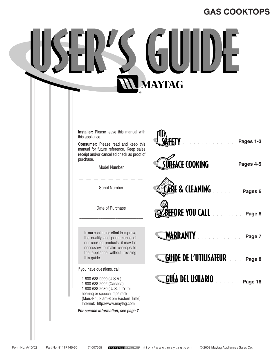 Maytag MGC5430 User Manual | 24 pages