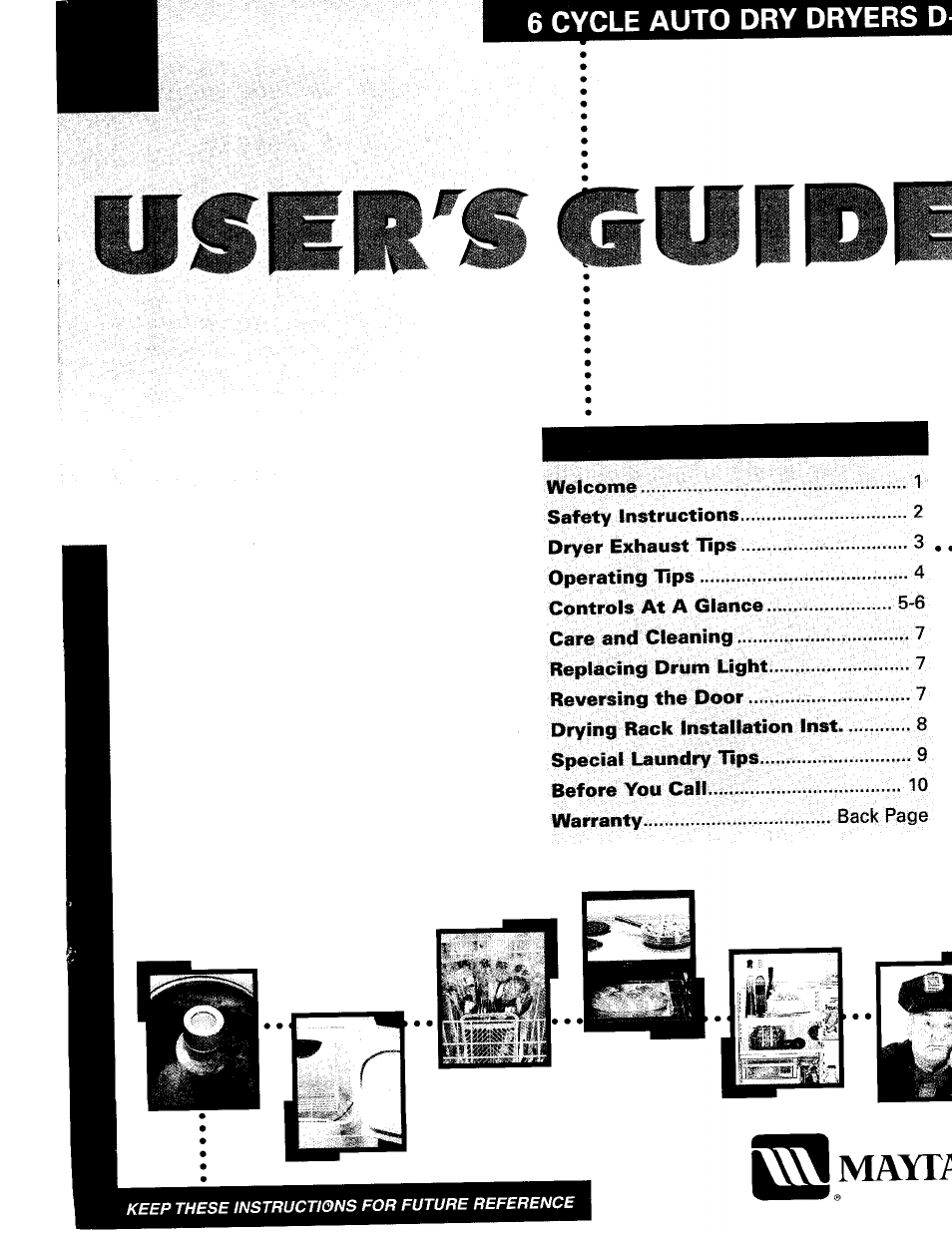 Maytag MD9316 User Manual | 12 pages