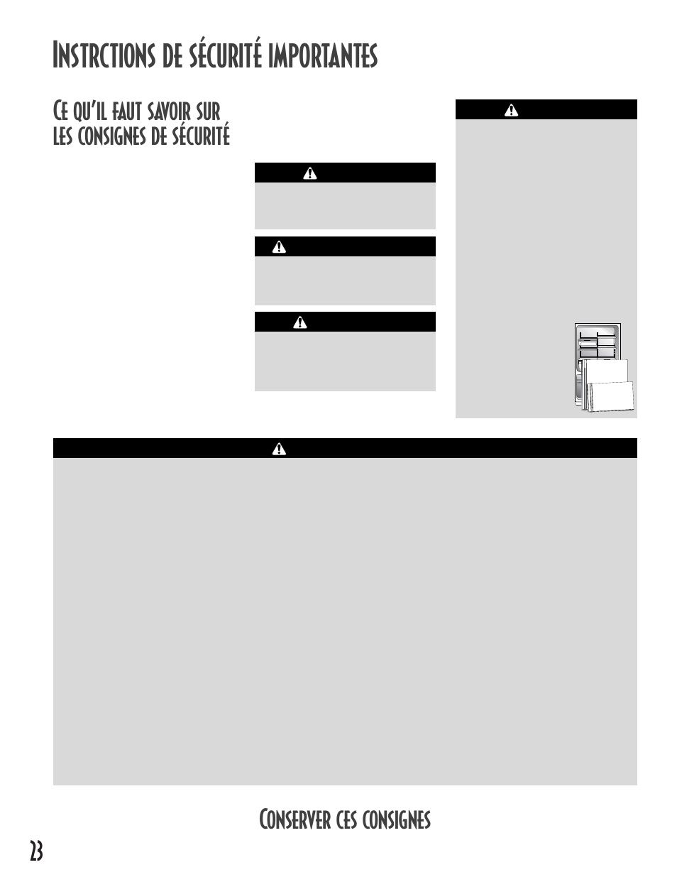 Instrctions de sécurité importantes, Ce qu’il faut savoir sur les consignes de sécurité, Conserver ces consignes | Maytag MCS 16021937 User Manual | Page 24 / 72