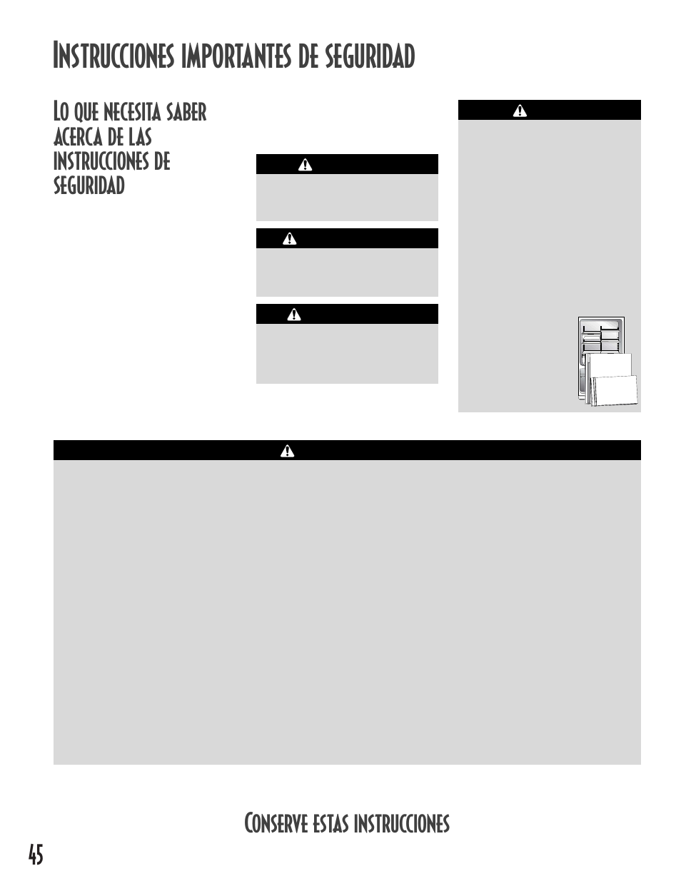 Instrucciones importantes de seguridad, Conserve estas instrucciones | Maytag MCS 16021937 User Manual | Page 46 / 72