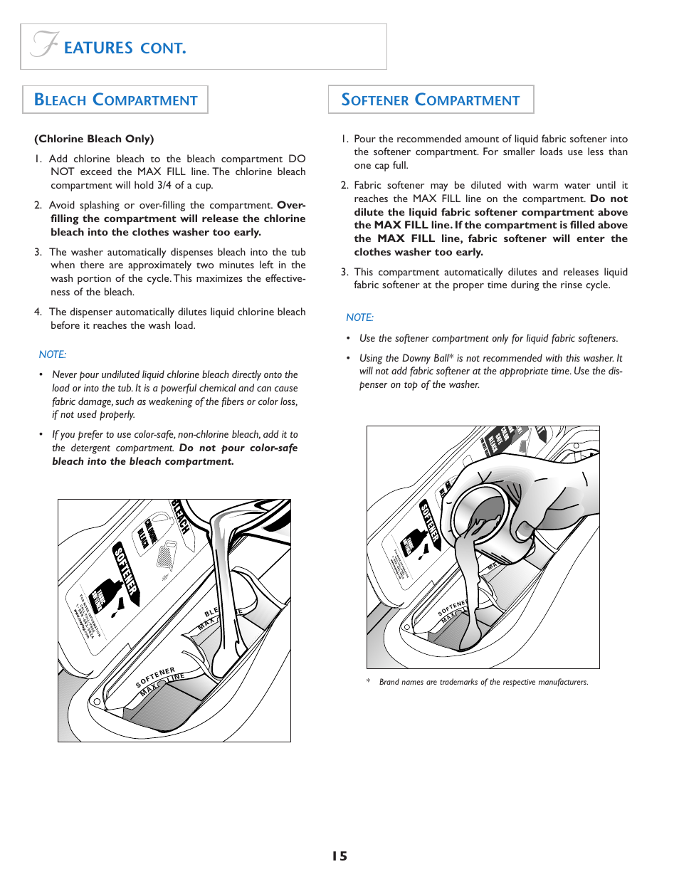 Eatures, Cont, Leach | Ompartment, Oftener | Maytag MAH7500 User Manual | Page 16 / 24