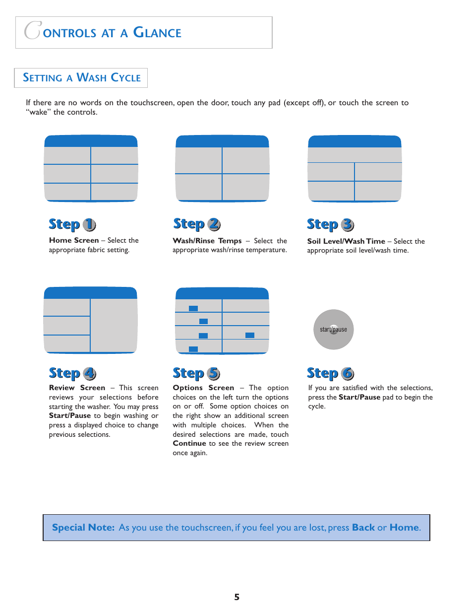 Step 1, Ontrols at a, Lance | Maytag MAH7500 User Manual | Page 6 / 24