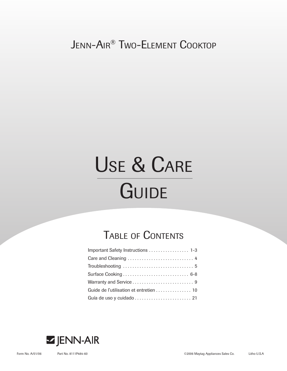Maytag Jenn-Air Two-Element Cooktop User Manual | 32 pages