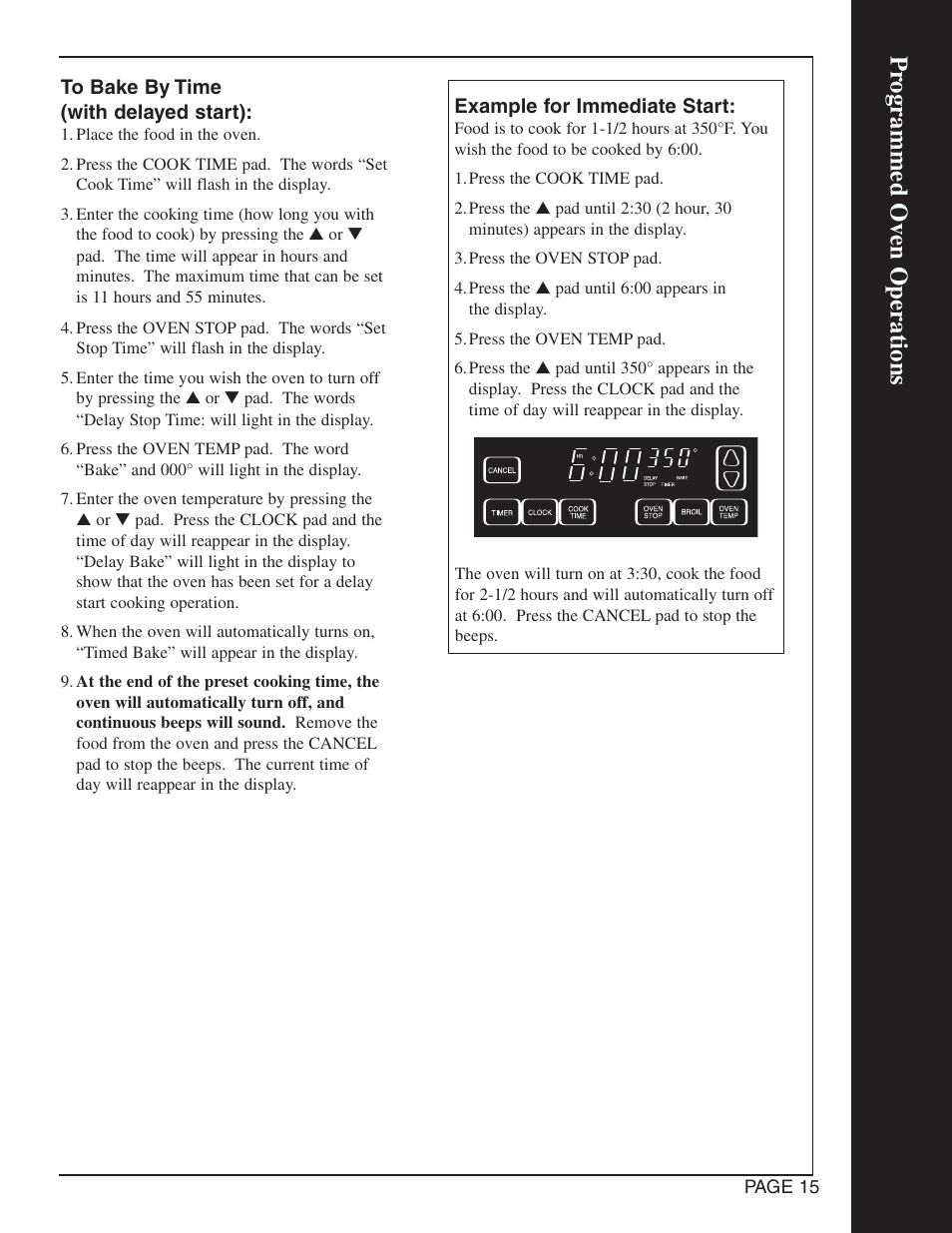 Pr ogrammed oven operations | Maytag CWG4600 User Manual | Page 17 / 24