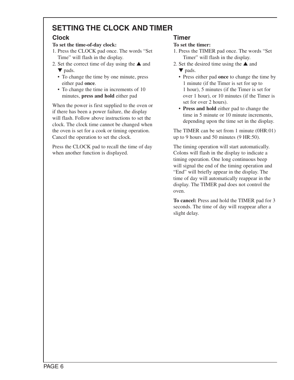Setting the clock and timer | Maytag CWG4600 User Manual | Page 8 / 24