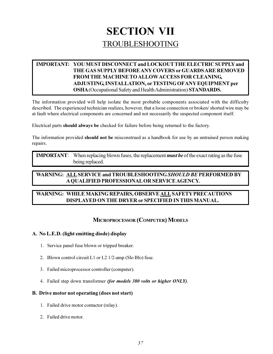 Troubleshooting | Maytag MDG-30 User Manual | Page 41 / 52