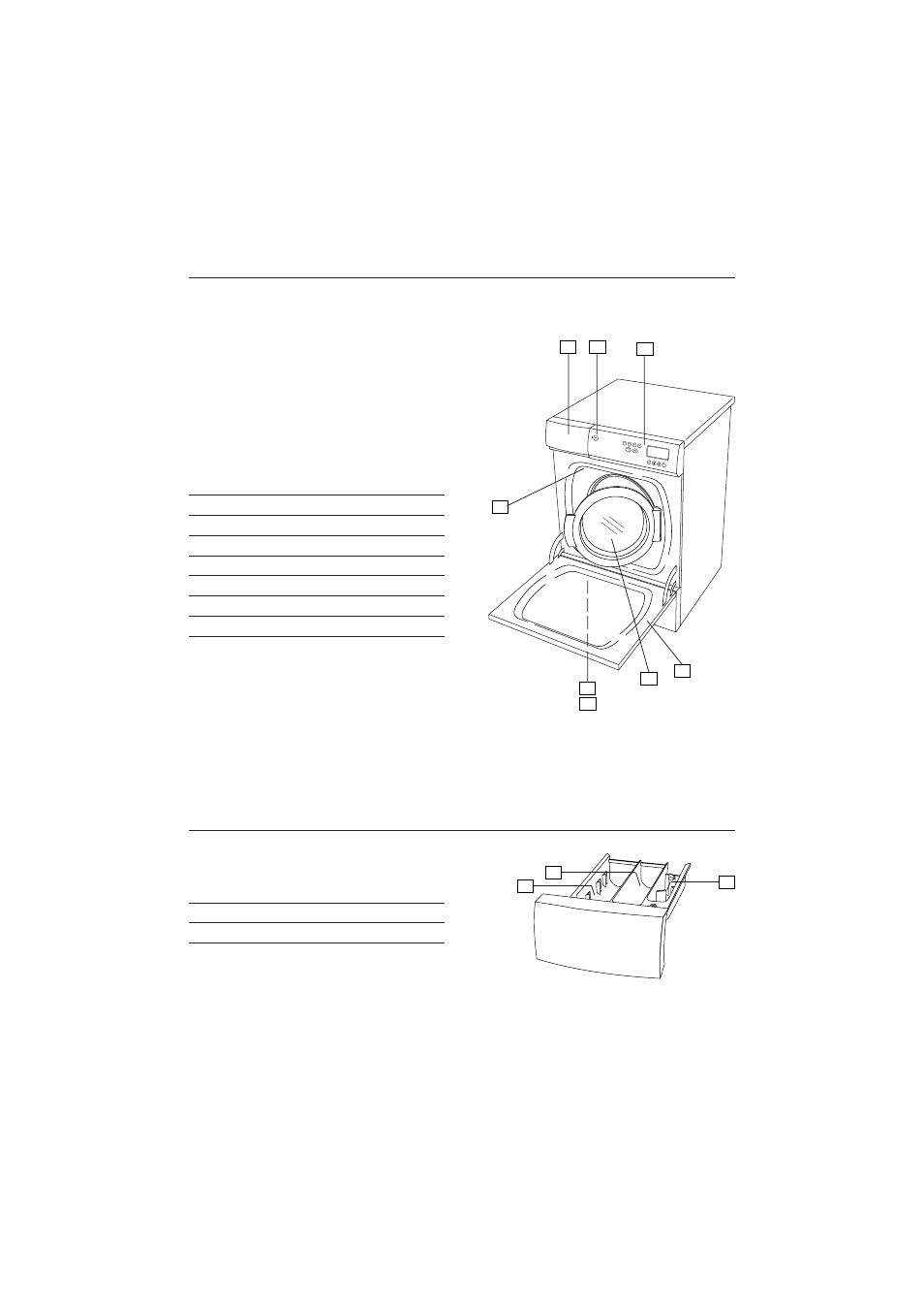 4 parts of the washing machine, 5 detergent compartment | Maytag MAF 9801 User Manual | Page 7 / 36