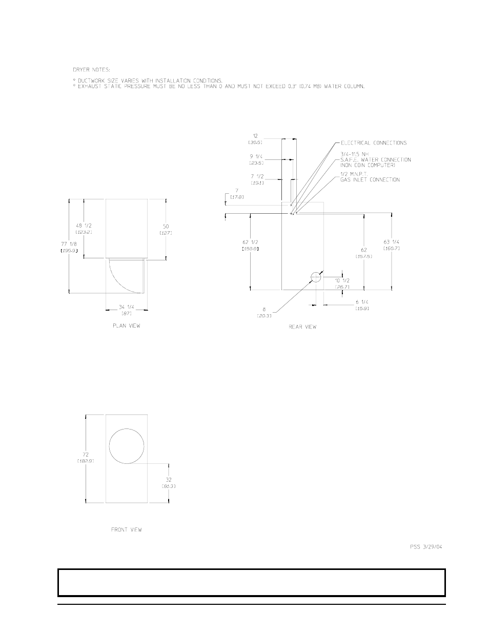 Specifications – gas only | Maytag MDG50PCC User Manual | Page 9 / 34