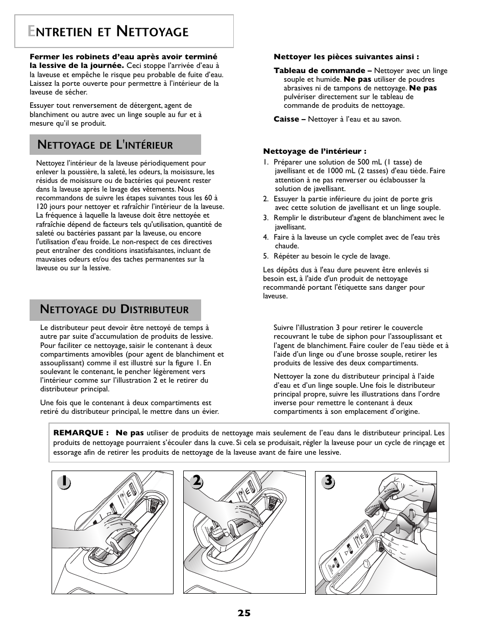 Ntretien et, Ettoyage, Ettoyage du | Istributeur, Ettoyage de, Intérieur | Maytag MAH-1 User Manual | Page 26 / 52