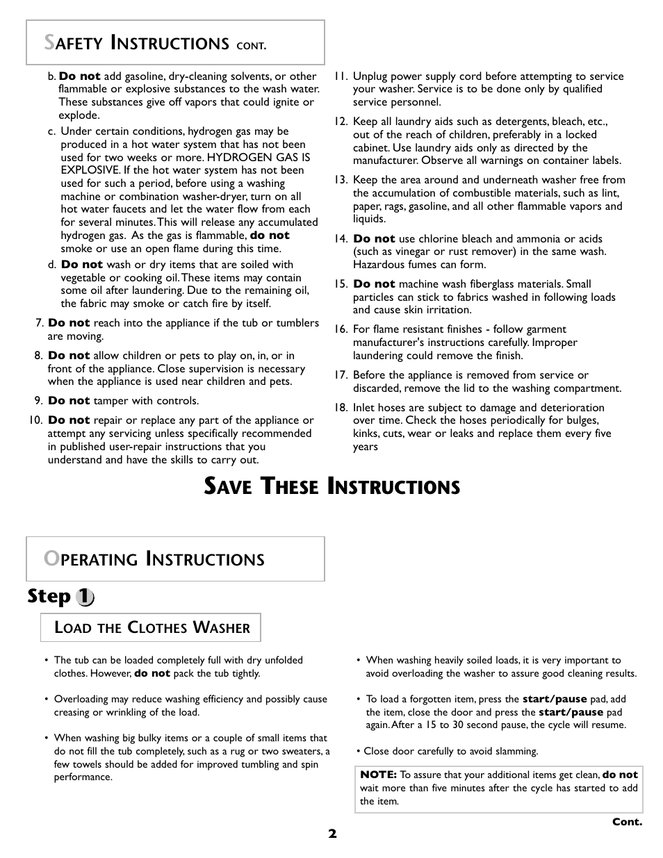 Step 1, Hese, Perating | Nstructions, Afety | Maytag MAH-1 User Manual | Page 3 / 52