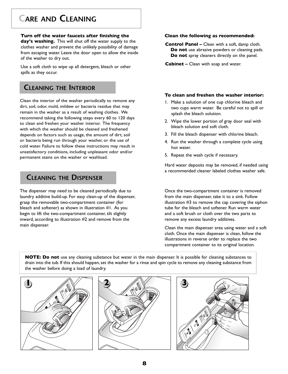 Are and, Leaning, Leaning the | Ispenser, Nterior | Maytag MAH-1 User Manual | Page 9 / 52