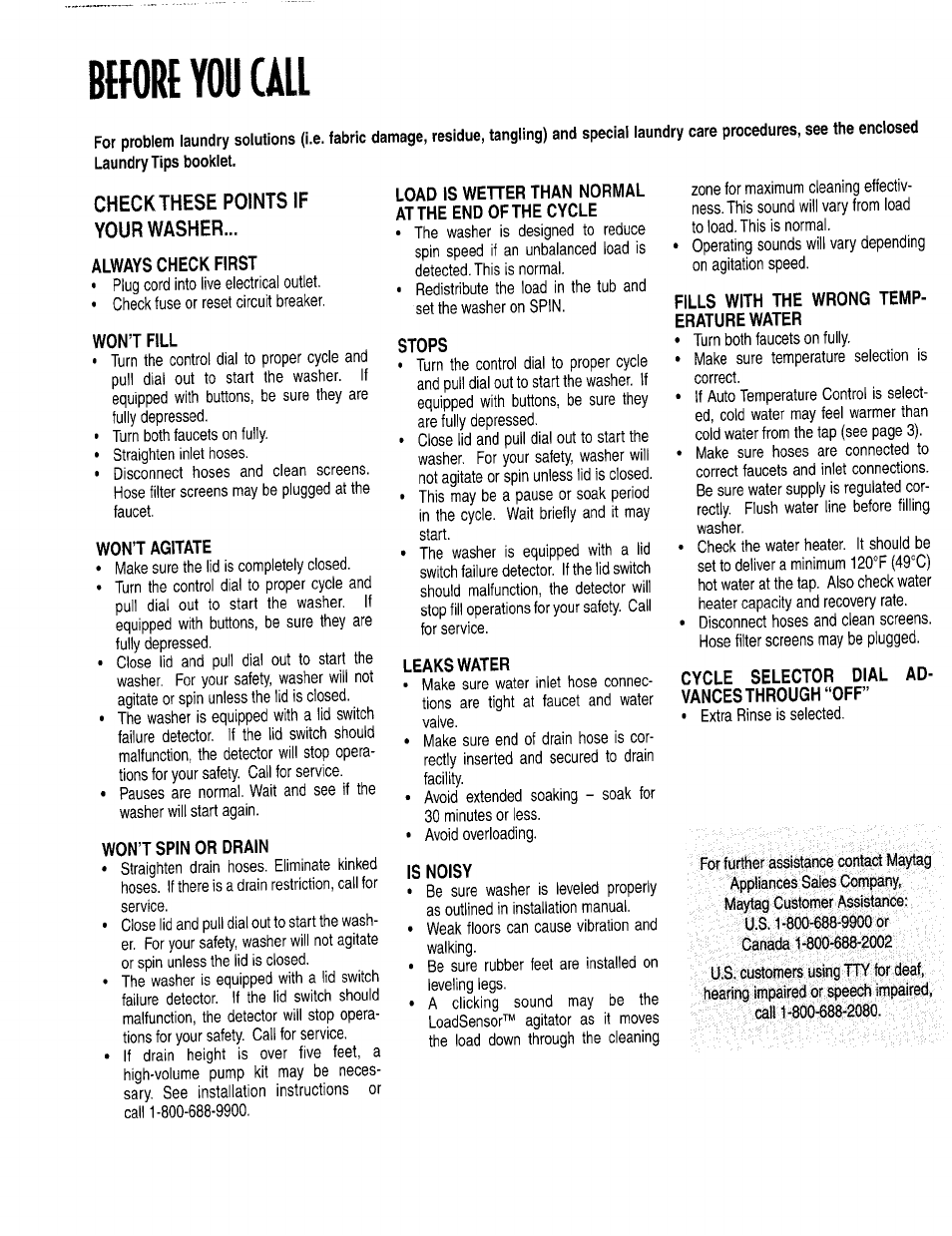 Шоке you uu | Maytag MAV77 User Manual | Page 7 / 8