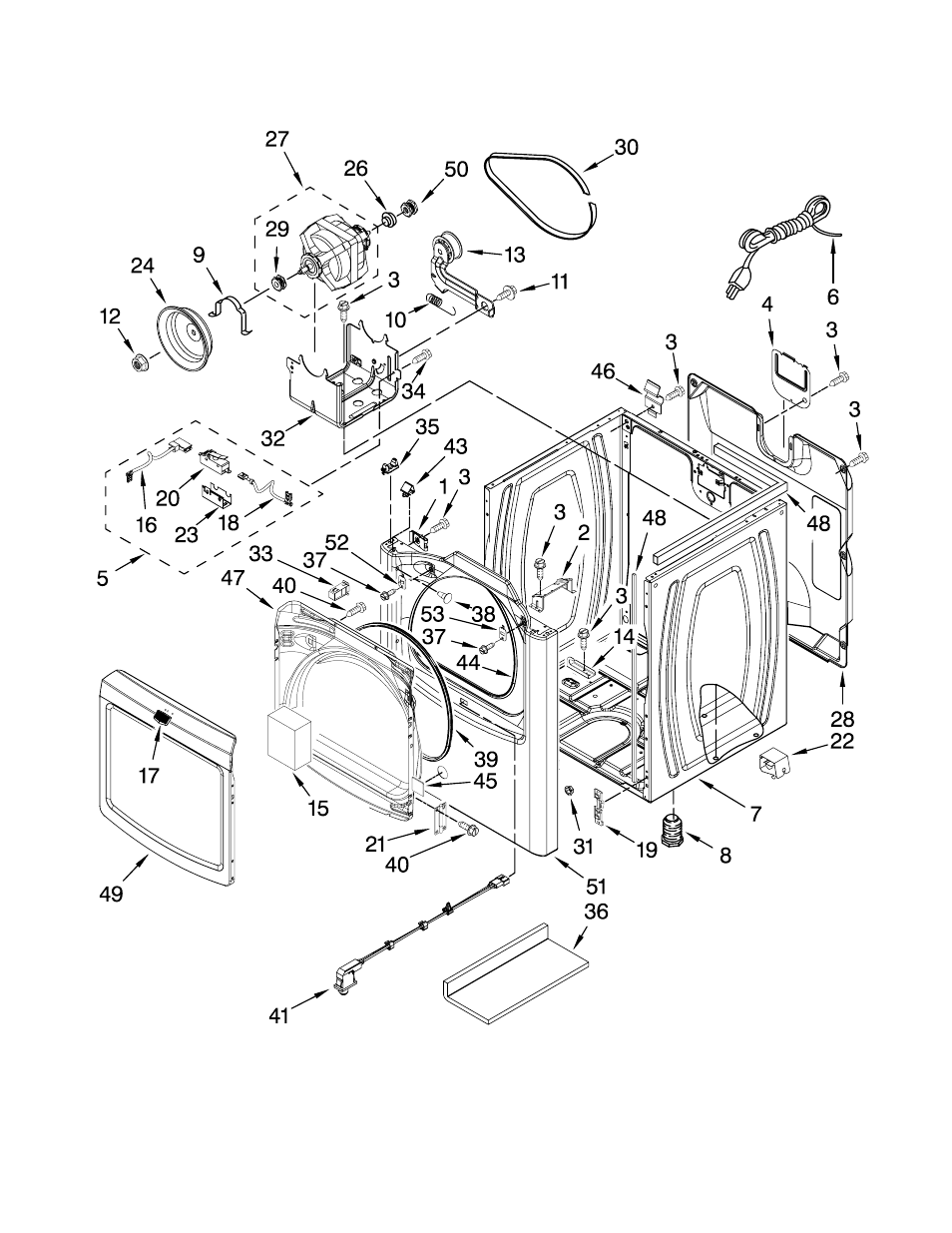 Cabinet, Cabinet parts | Maytag W10247616 User Manual | Page 3 / 8