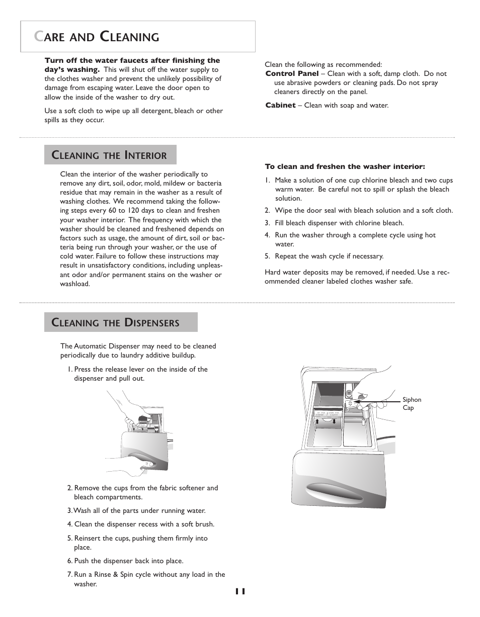 Are and, Leaning | Maytag Neptune Washer MAH-3 User Manual | Page 12 / 48