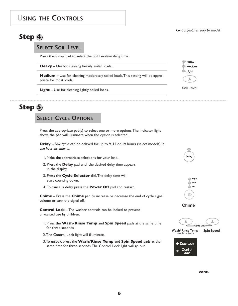 Step 5, Step 4, Sing the | Ontrols | Maytag Neptune Washer MAH-3 User Manual | Page 7 / 48