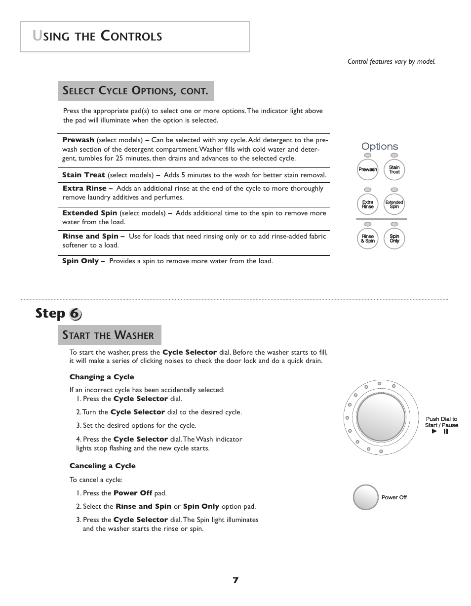 Step 6, Sing the, Ontrols | Maytag Neptune Washer MAH-3 User Manual | Page 8 / 48