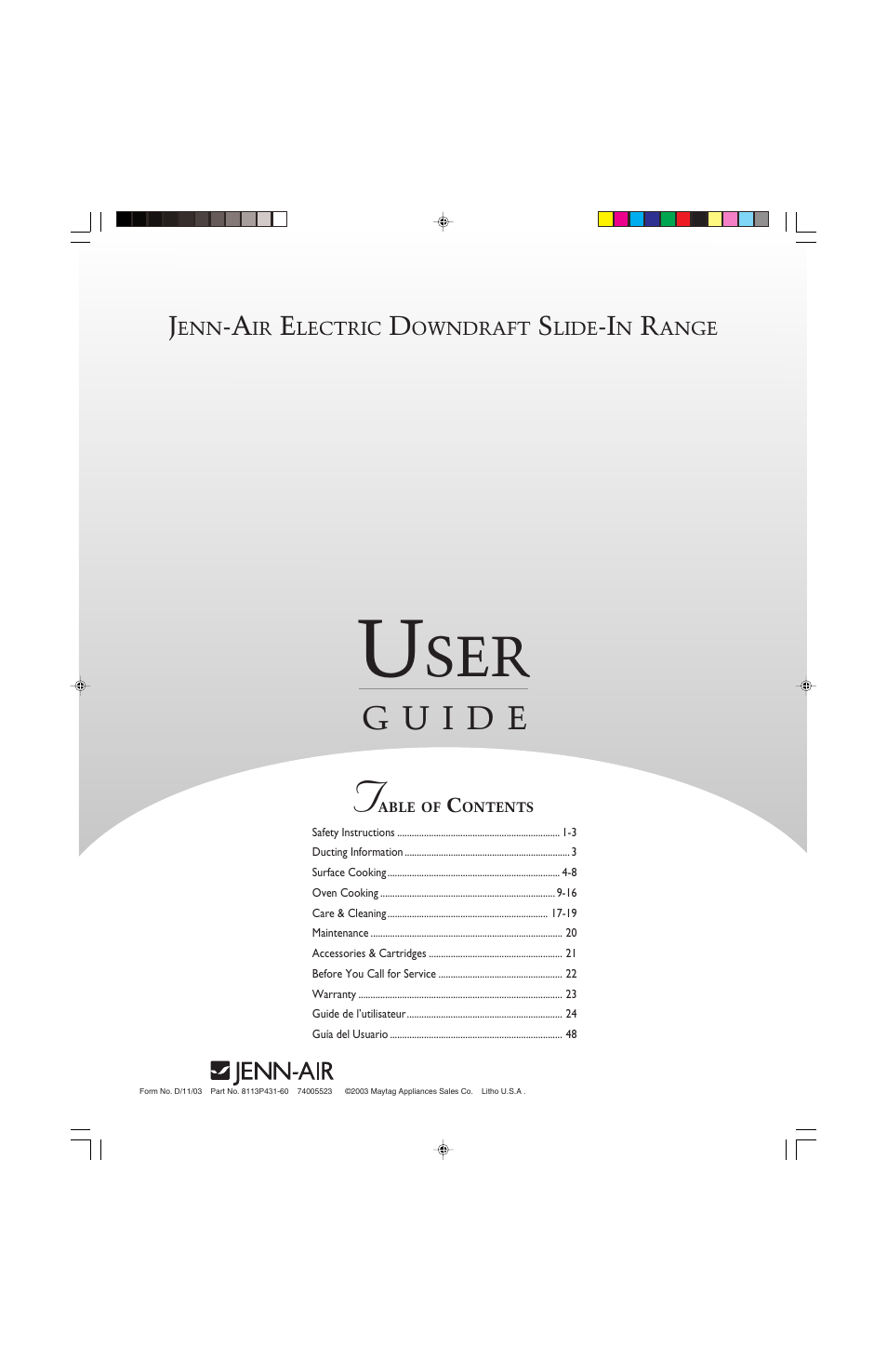 Maytag ELECTRIC DOWNDRAFT SLIDE-IN RANGE User Manual | 5 pages