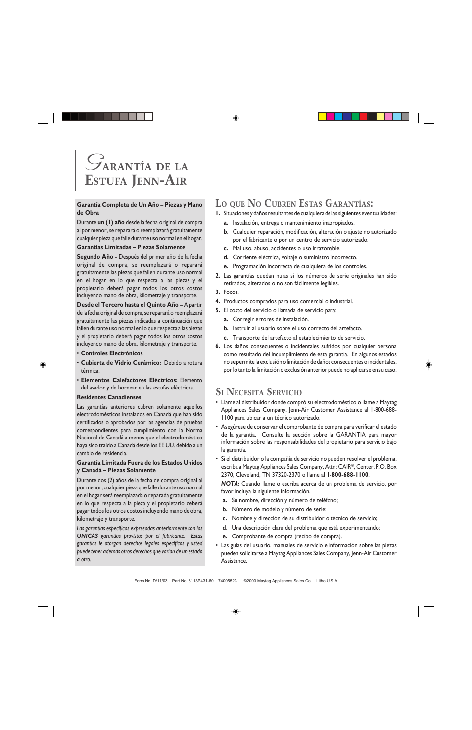 Arantía, Stufa | Maytag ELECTRIC DOWNDRAFT SLIDE-IN RANGE User Manual | Page 5 / 5