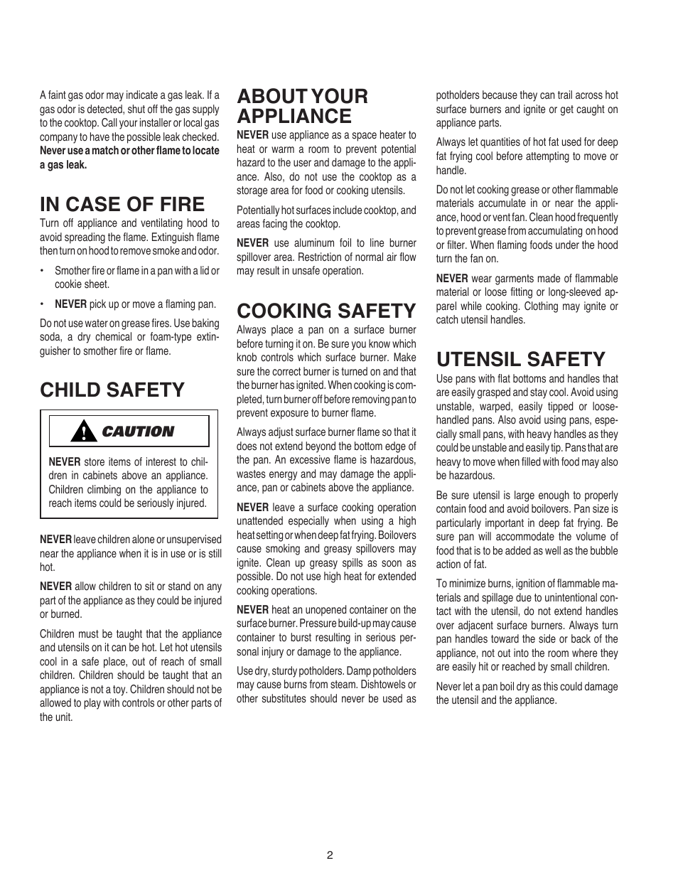 Child safety, Utensil safety, About your appliance | Cooking safety, Save these instructions for future reference | Maytag AKS3040 User Manual | Page 3 / 28