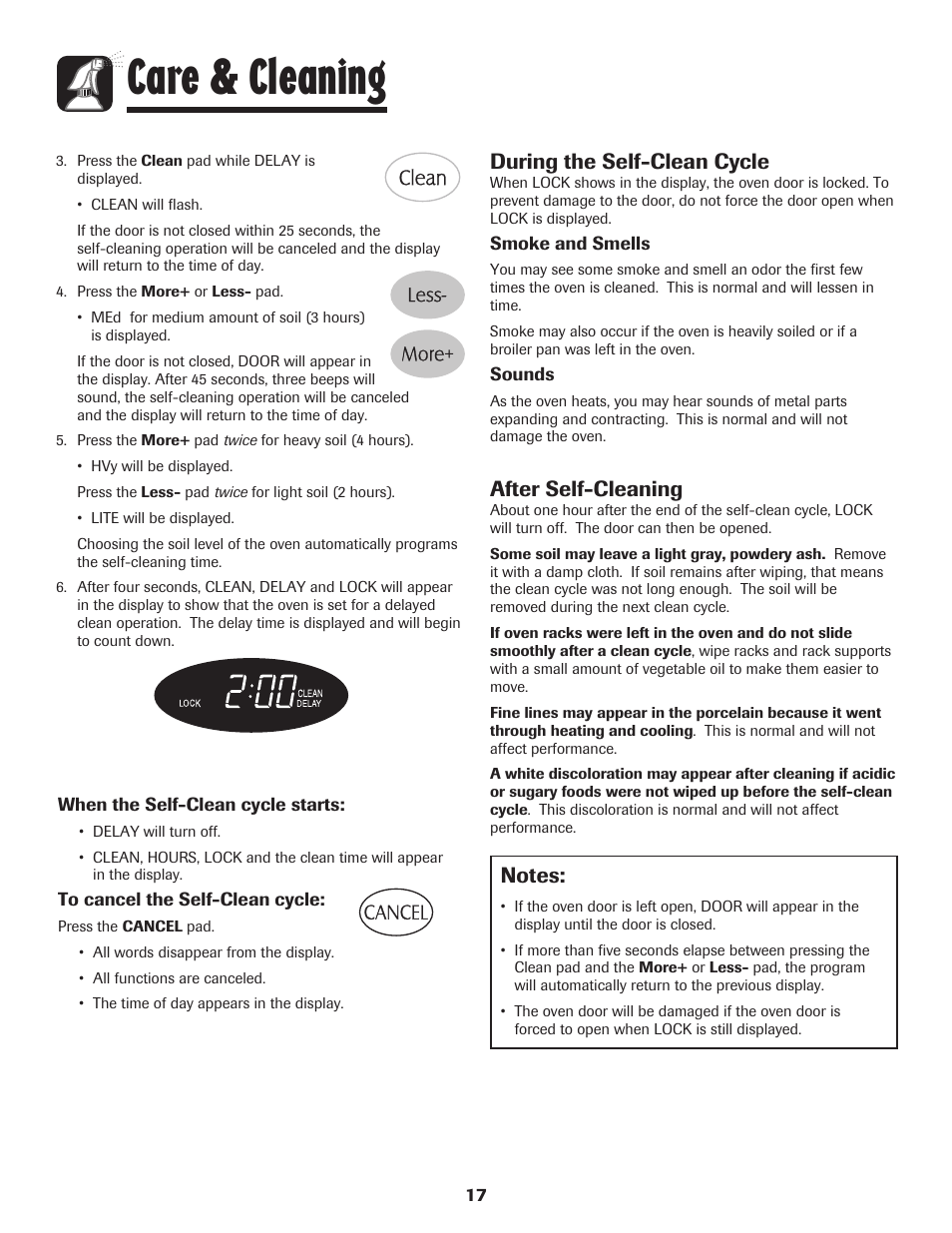 Care & cleaning, During the self-clean cycle, After self-cleaning | Maytag 500 Series User Manual | Page 18 / 24