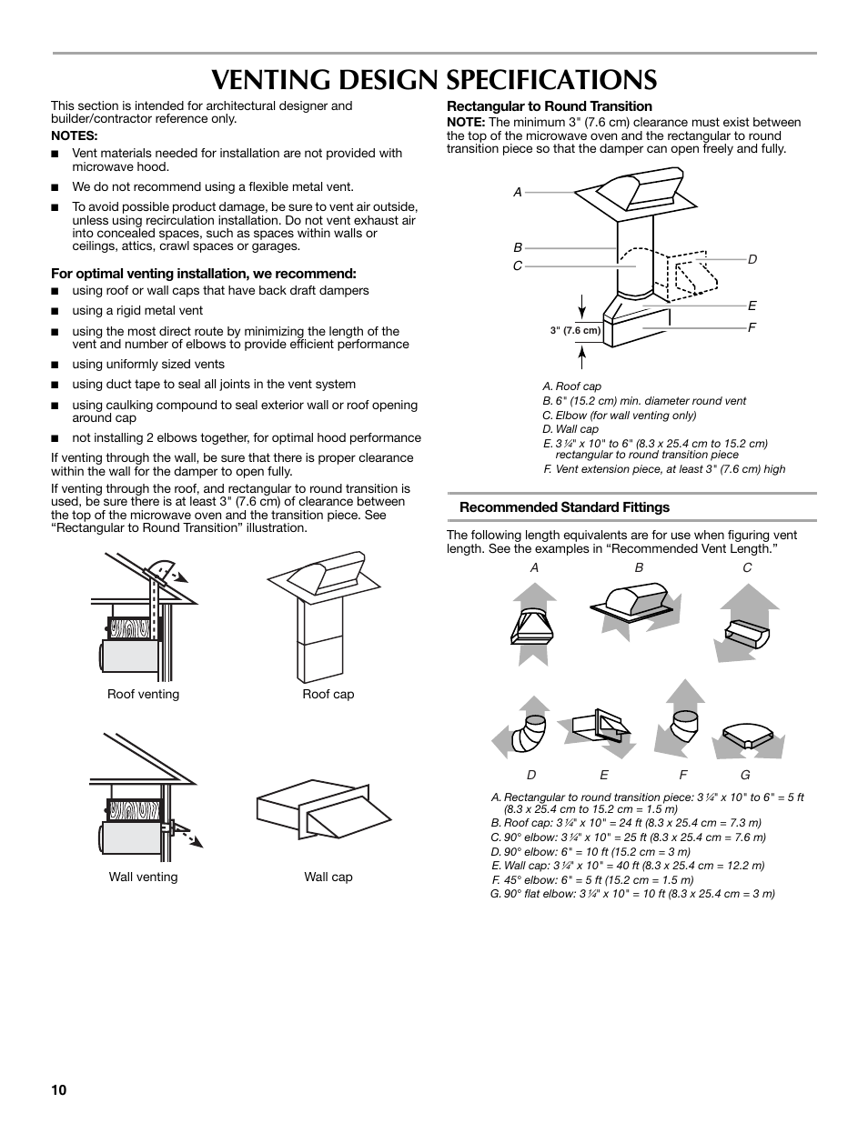 Venting design specifications | Maytag W10188947A User Manual | Page 10 / 12