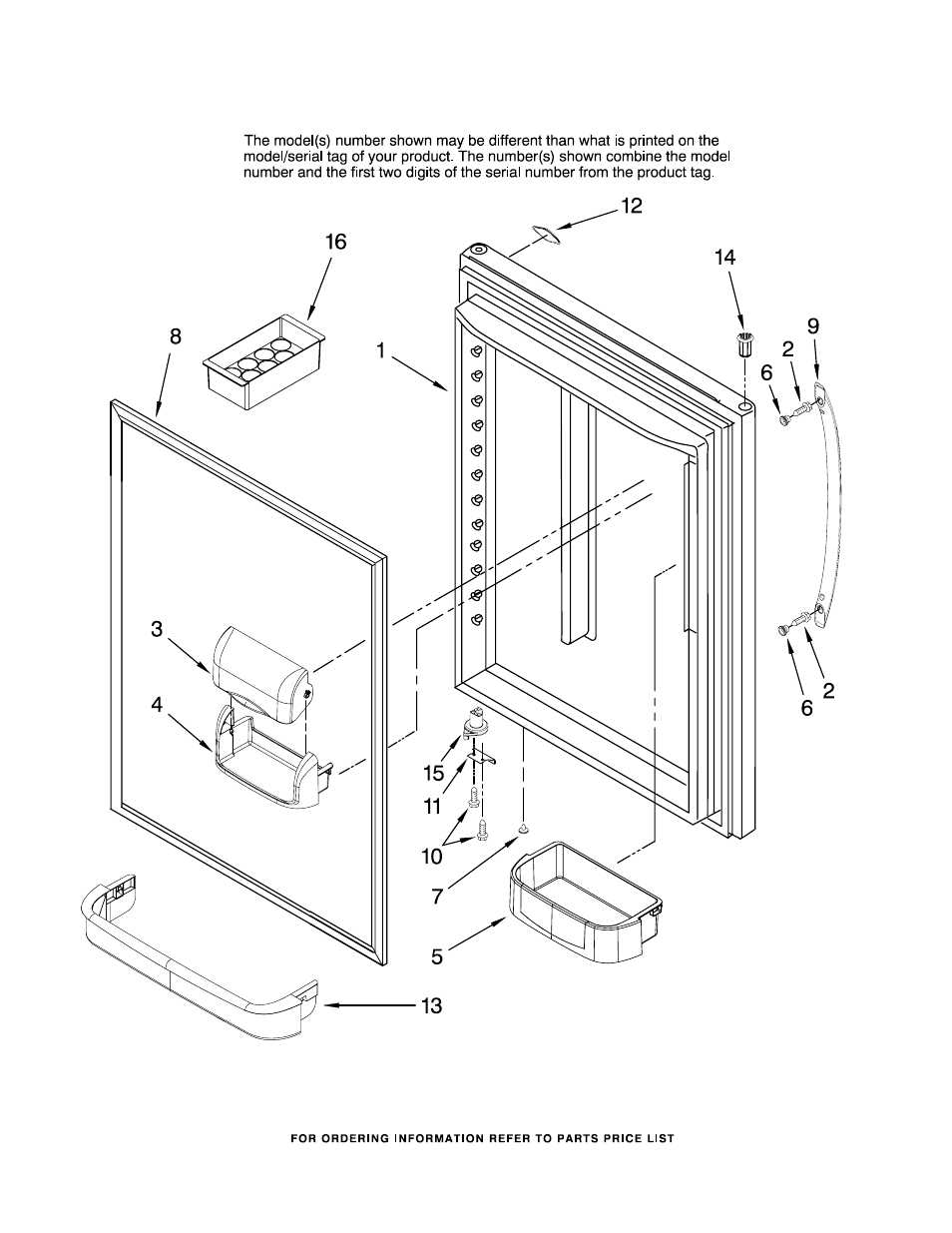 Refrigerator door, Refrigerator door parts | Maytag MBL2256KES12 User Manual | Page 7 / 15