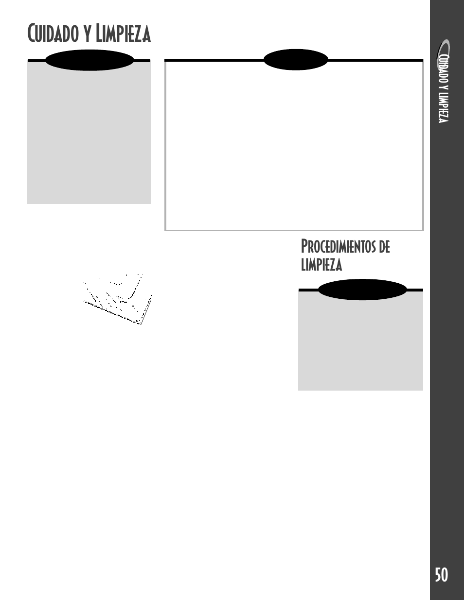 Cuidado y limpieza, Procedimientos de limpieza, Cuid ado y l im pieza | Precaución, Notas, Tecla clean (limpieza) | Maytag GEMINITM User Manual | Page 51 / 56