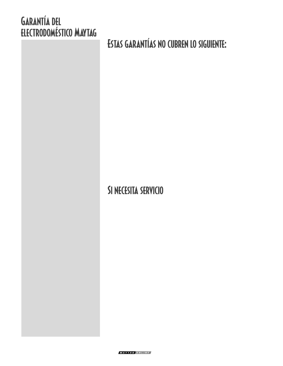Si necesita servicio, Maytag | Maytag GEMINITM User Manual | Page 56 / 56