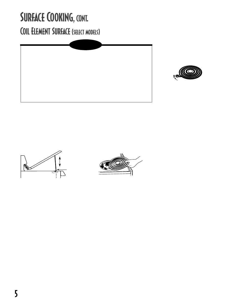 Surface cooking, Coil element surface, Cont | Select models) | Maytag GEMINITM User Manual | Page 6 / 56