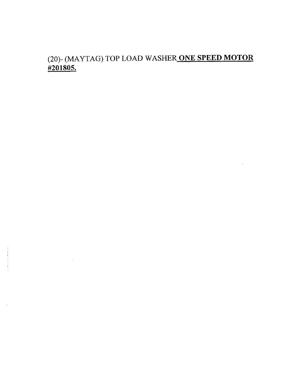 Maytag 201805 User Manual | 3 pages