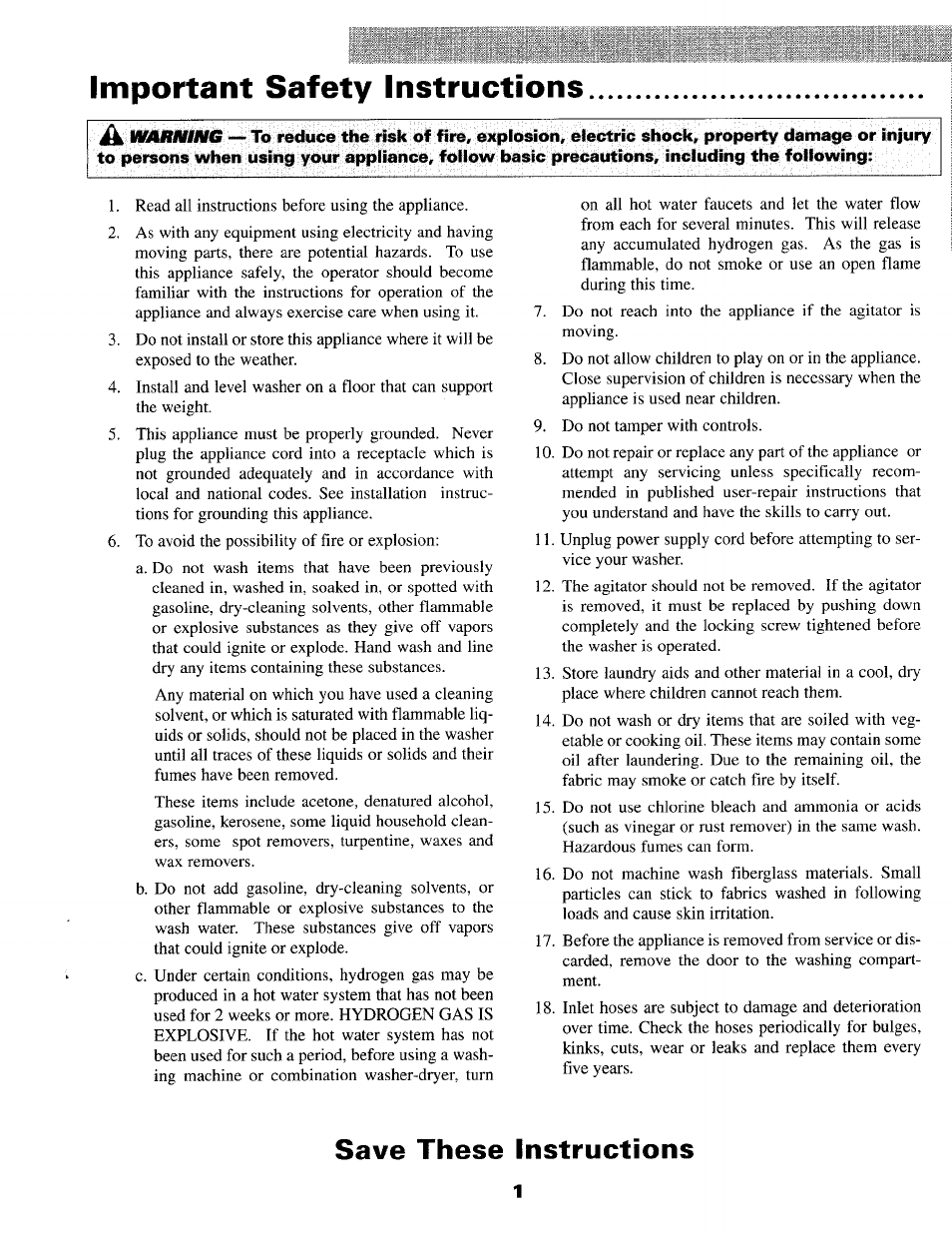 Important safety instructions, Save these instructions | Maytag MAV5057 User Manual | Page 3 / 11