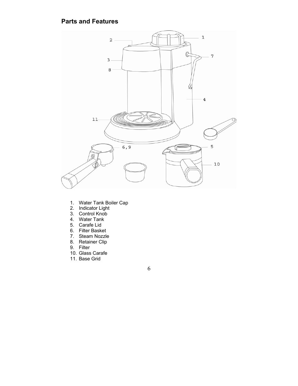 Parts and features | Maytag MCEM1B User Manual | Page 6 / 24