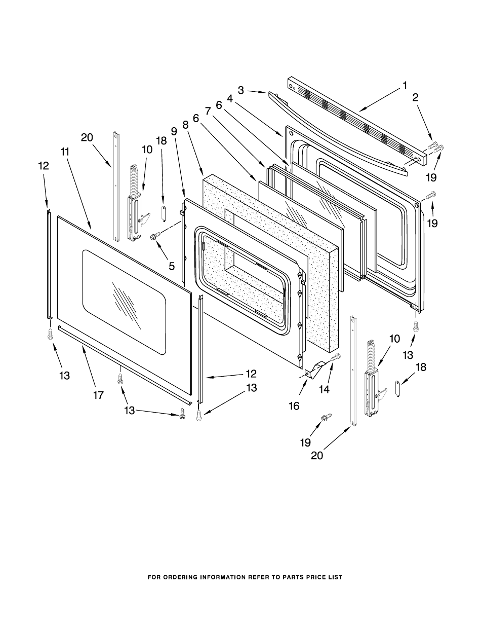 Door, Door parts | Maytag MGR7665WS0 User Manual | Page 7 / 10