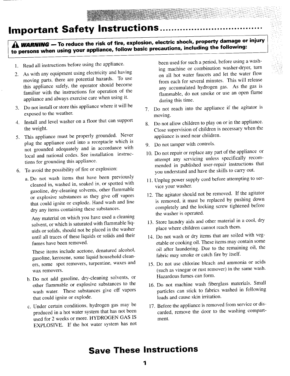 Important safety instructions, Save these instructions | Maytag MAV-5 User Manual | Page 2 / 14