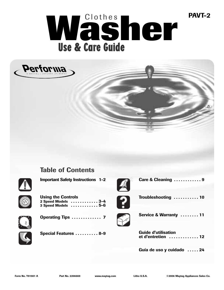 Maytag MAV408DAWW User Manual | 36 pages