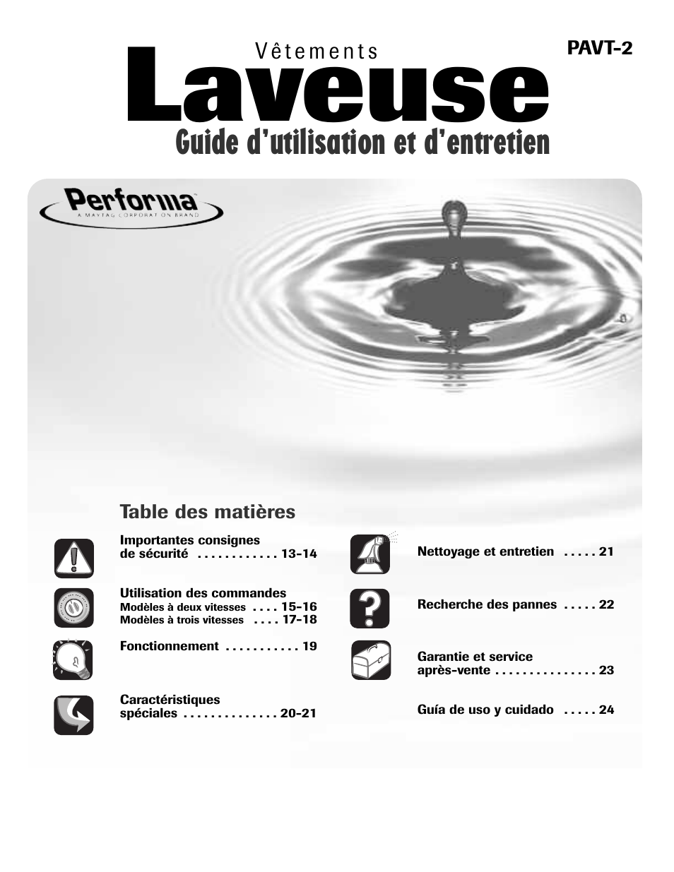 Laveuse, Guide d’utilisation et d’entretien | Maytag MAV408DAWW User Manual | Page 13 / 36