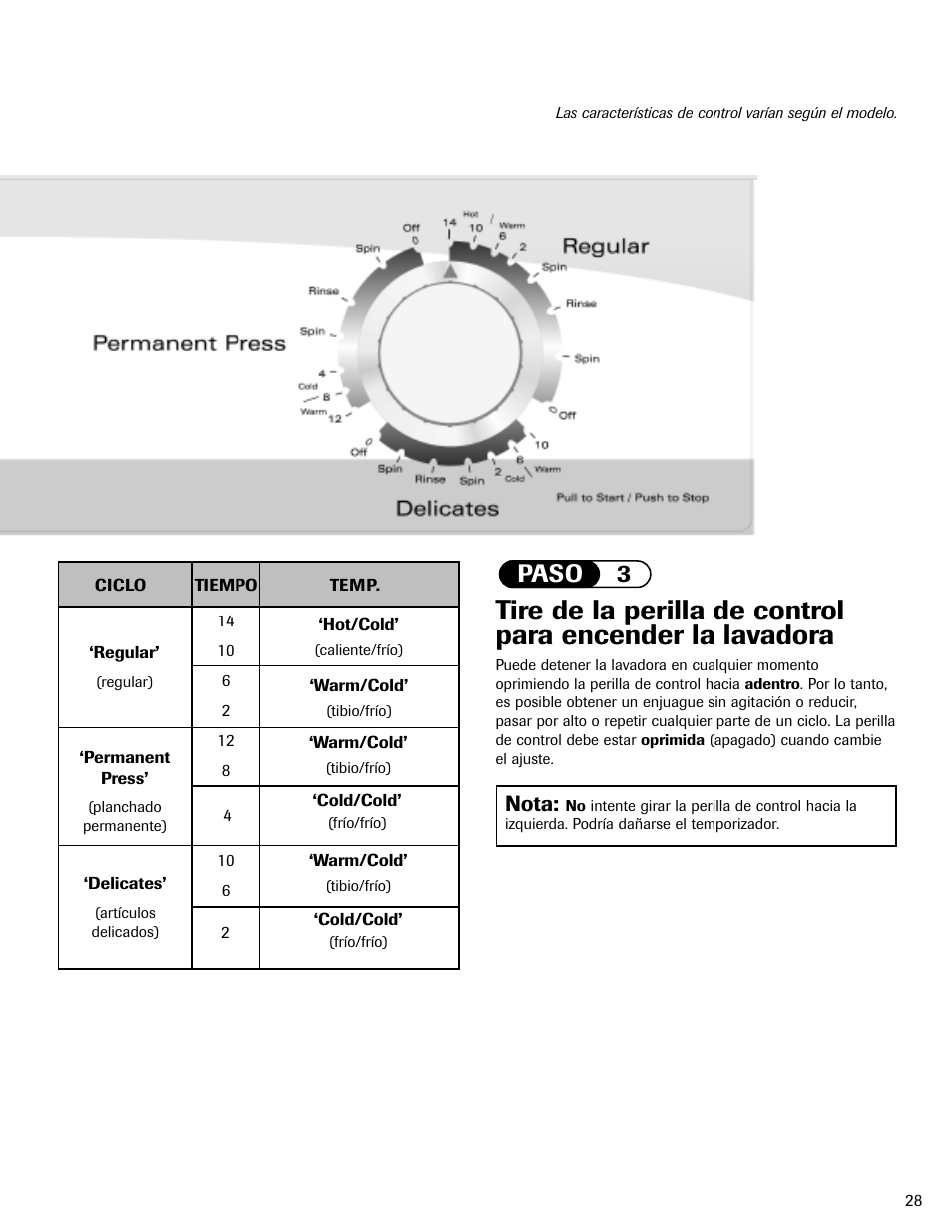 Paso 3, Nota | Maytag MAV408DAWW User Manual | Page 29 / 36