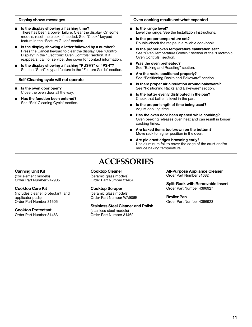 Accessories | Maytag W10321012A User Manual | Page 11 / 12