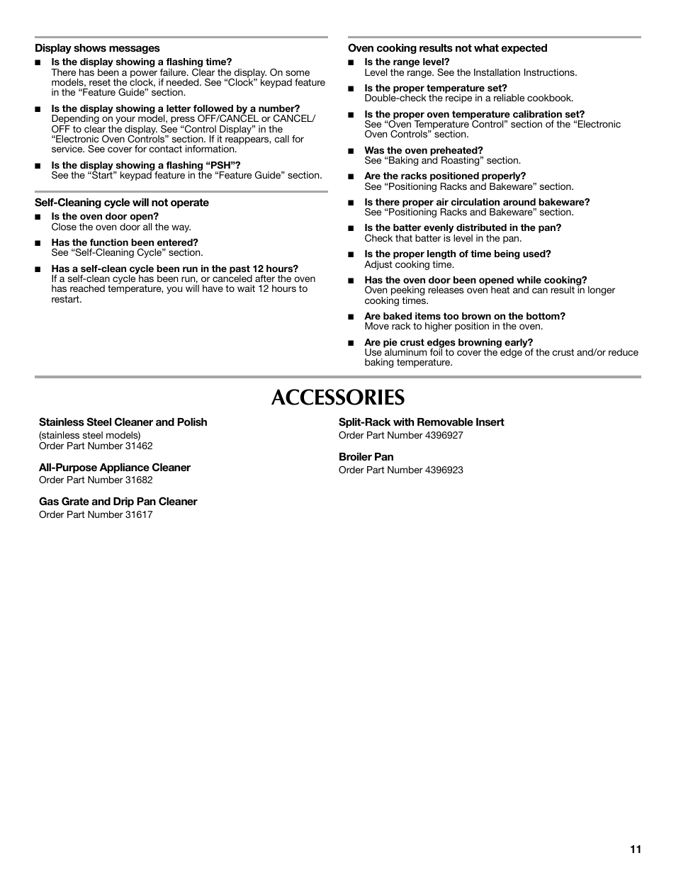 Accessories | Maytag W10234648A User Manual | Page 11 / 12