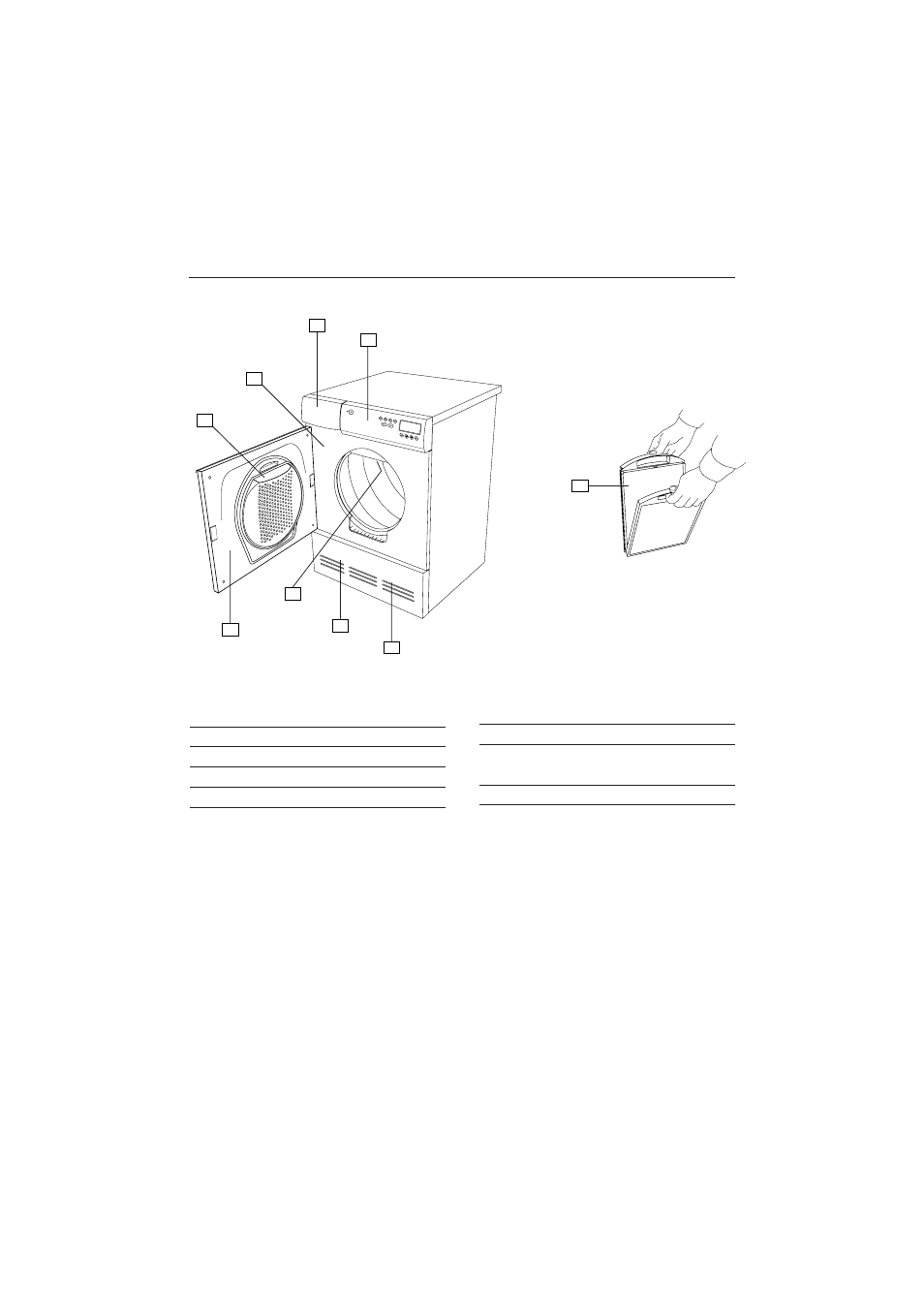 4 parts of the tumble dryer | Maytag MDE 9901 User Manual | Page 7 / 32