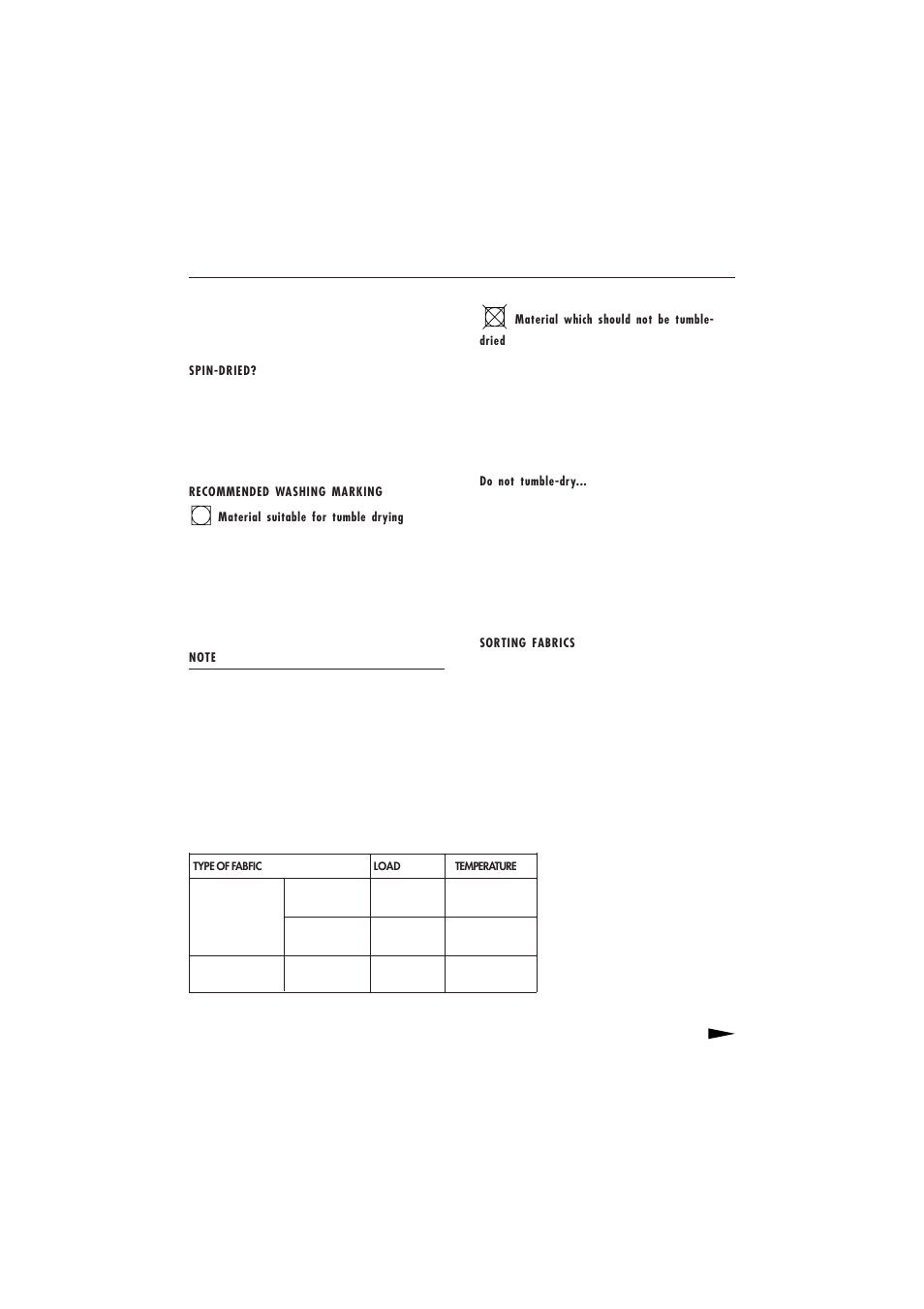 7 before tumble drying | Maytag MDE 9901 User Manual | Page 9 / 32