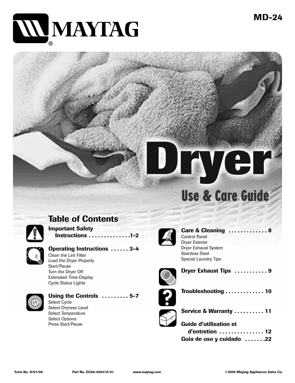 Maytag MD-24 User Manual | 36 pages