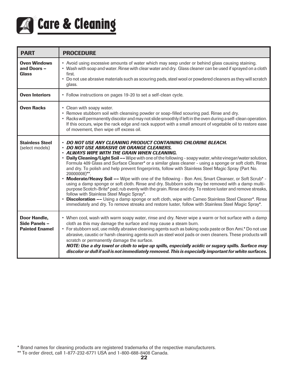 Care & cleaning | Maytag 850 Series User Manual | Page 23 / 88